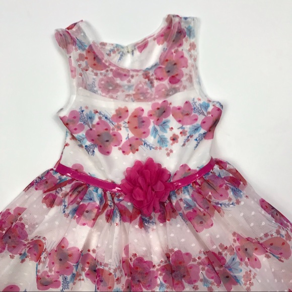 Nanette Kids Floral Swiss Dot Lace Formal Dress 4T - Picture 2 of 7